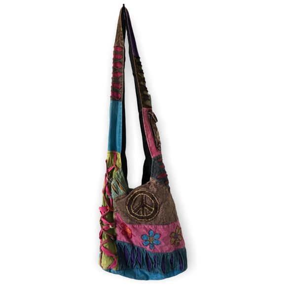 Handbags - Multicolor peace crossbody bag